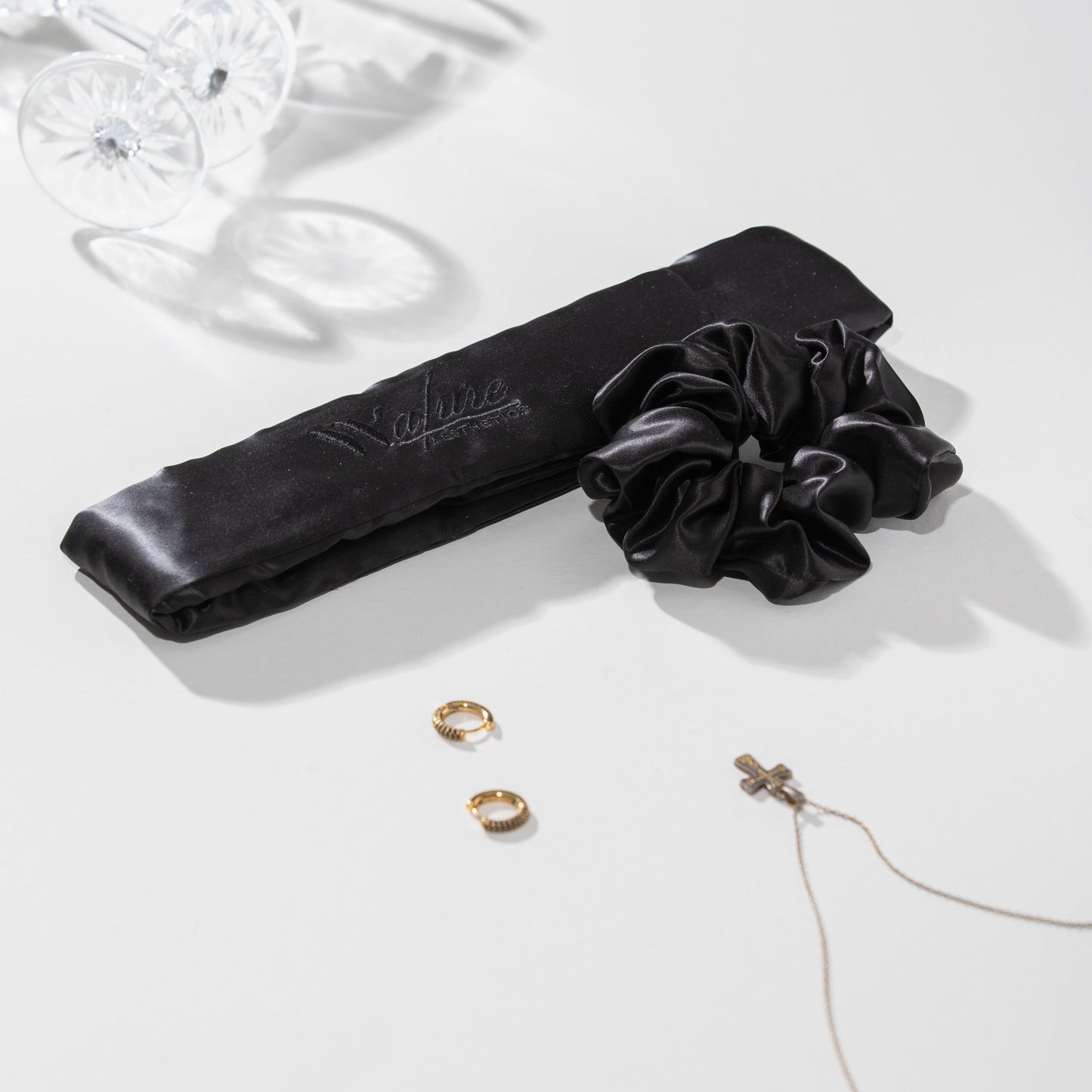 100% Mulberry Silk Hairband & Scrunchie – Self-Care Beauty Set