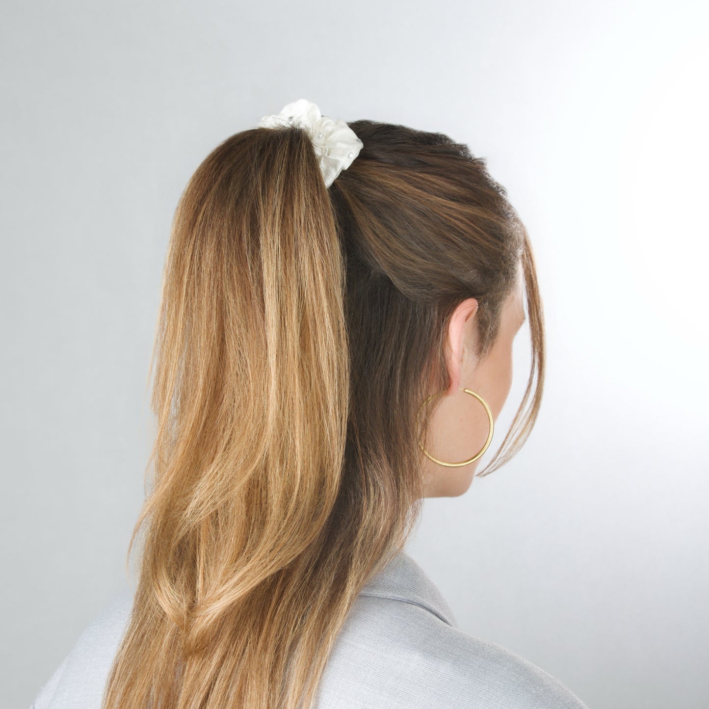 100% mulberry silk scrunchie rhinestones