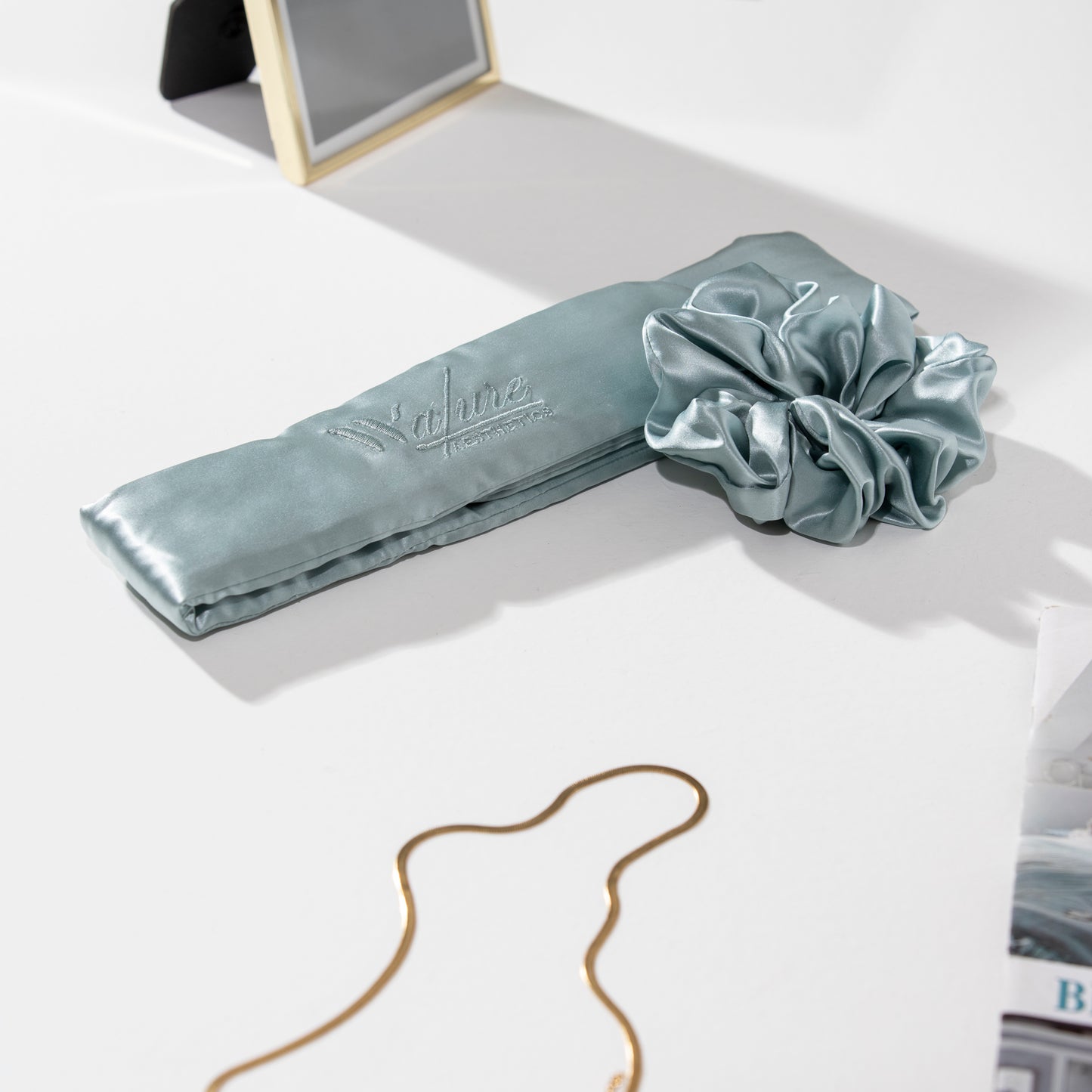 100% Mulberry Silk Hairband & Scrunchie – Self-Care Beauty Set