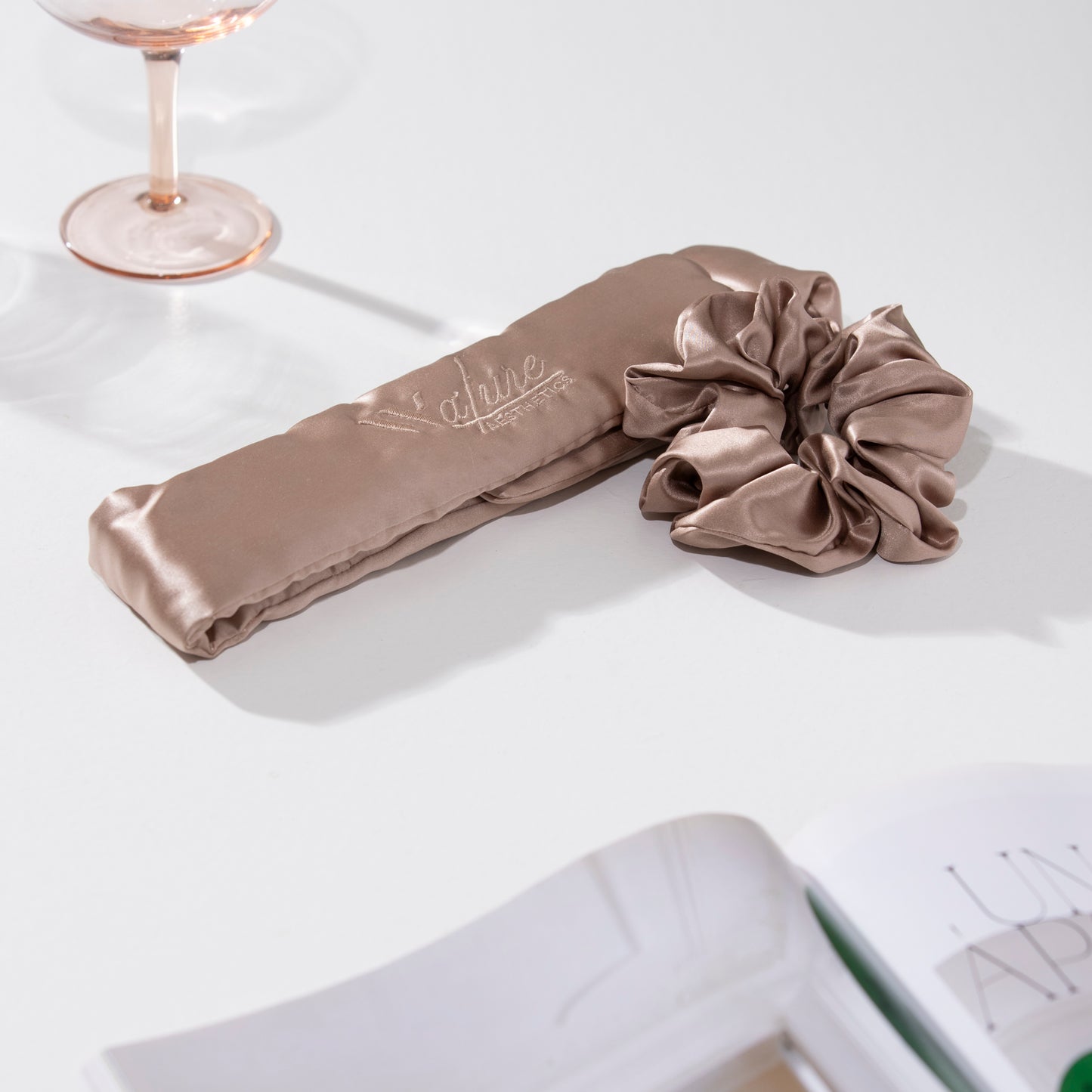 100% Mulberry Silk Hairband & Scrunchie – Self-Care Beauty Set
