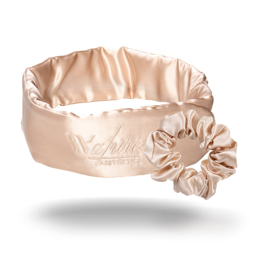 100% Mulberry Silk Hairband & Scrunchie – Self-Care Beauty Set