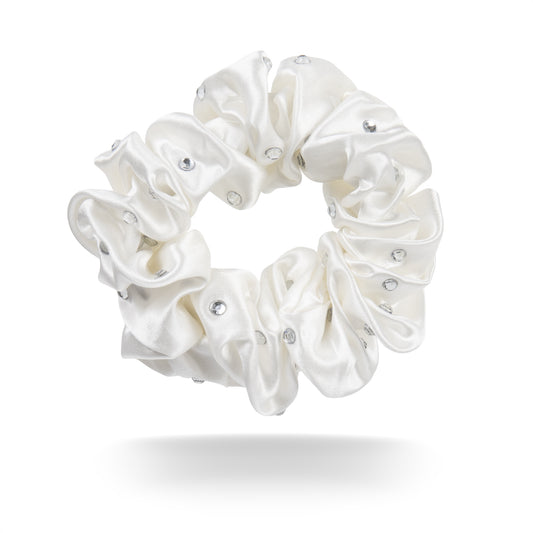 100% mulberry silk scrunchie rhinestones