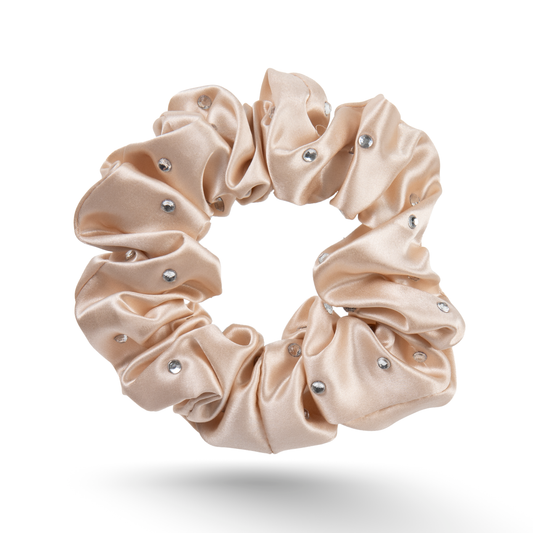 100% mulberry silk scrunchie rhinestones